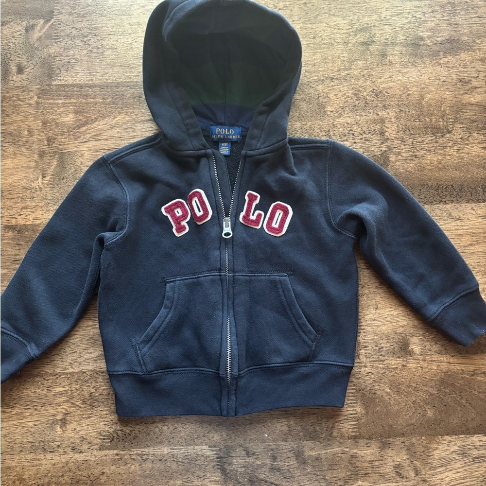 Polo Ralph Lauren Black zip hoodie size 2T